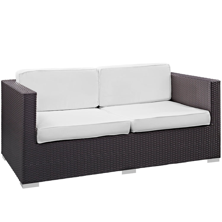 Venice 8 Piece Outdoor Patio Sofa Set - Espresso White