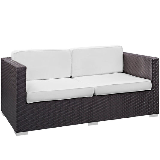 Venice 8 Piece Outdoor Patio Sofa Set - Espresso White