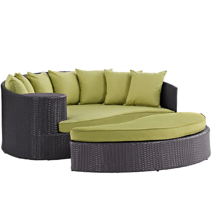 Taiji Outdoor Patio Wicker Daybed - Espresso Peridot