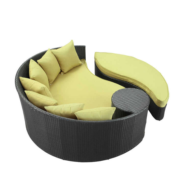 Taiji Outdoor Patio Wicker Daybed - Espresso Peridot