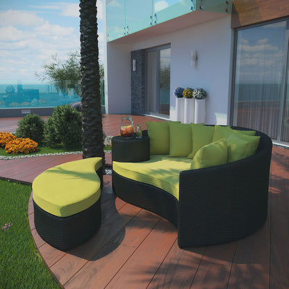 Taiji Outdoor Patio Wicker Daybed - Espresso Peridot