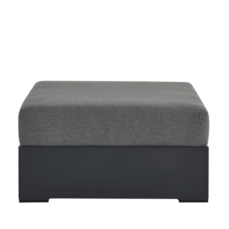 Tahoe Outdoor Patio Powder-Coated Aluminum Ottoman - Gray Charcoal