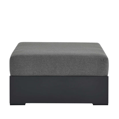 Tahoe Outdoor Patio Powder-Coated Aluminum Ottoman - Gray Charcoal