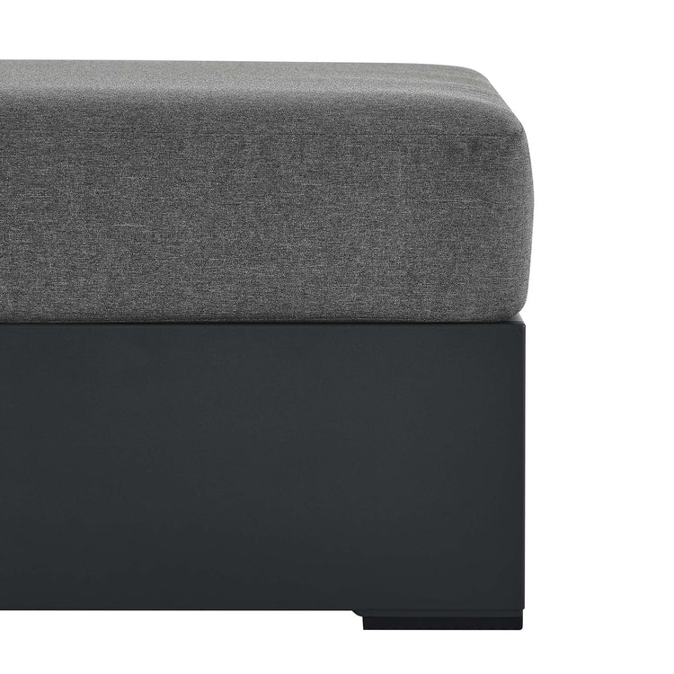 Tahoe Outdoor Patio Powder-Coated Aluminum Ottoman - Gray Charcoal