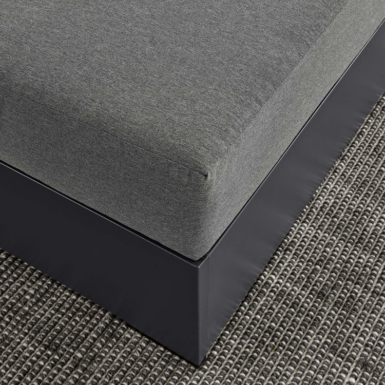 Tahoe Outdoor Patio Powder-Coated Aluminum Ottoman - Gray Charcoal
