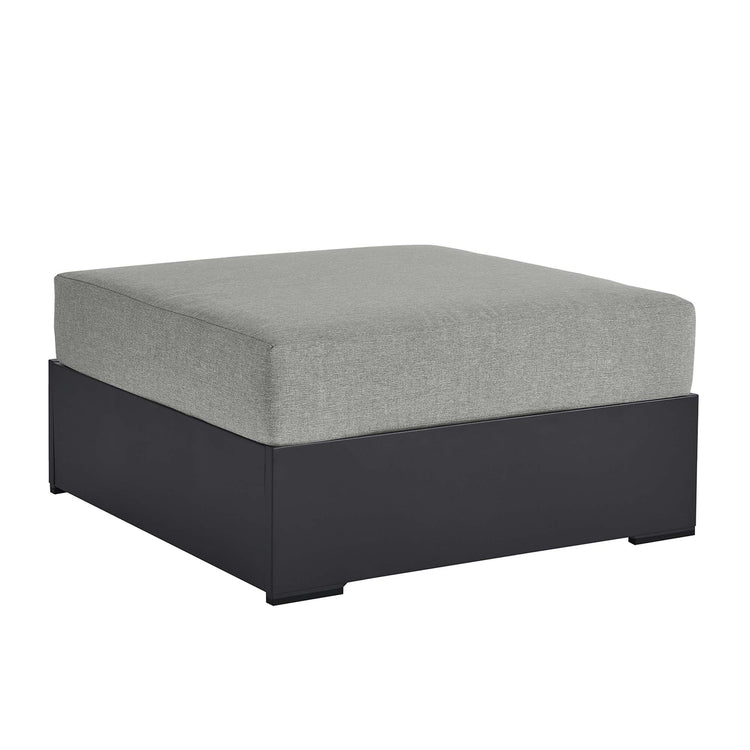 Tahoe Outdoor Patio Powder-Coated Aluminum Ottoman - Gray Gray