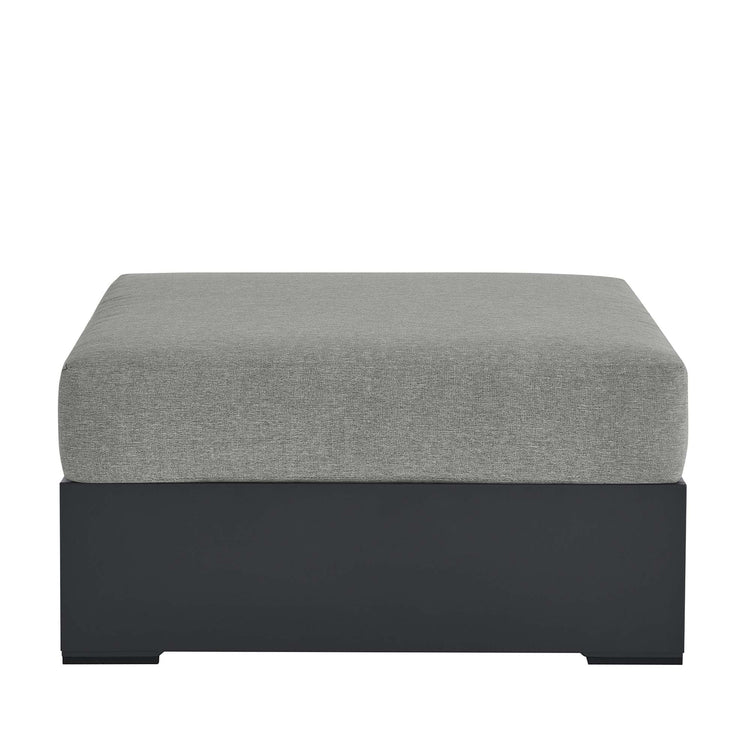 Tahoe Outdoor Patio Powder-Coated Aluminum Ottoman - Gray Gray