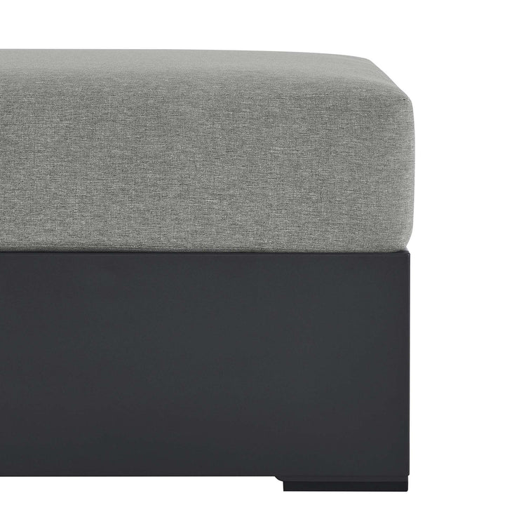 Tahoe Outdoor Patio Powder-Coated Aluminum Ottoman - Gray Gray