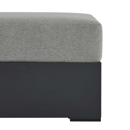 Tahoe Outdoor Patio Powder-Coated Aluminum Ottoman - Gray Gray