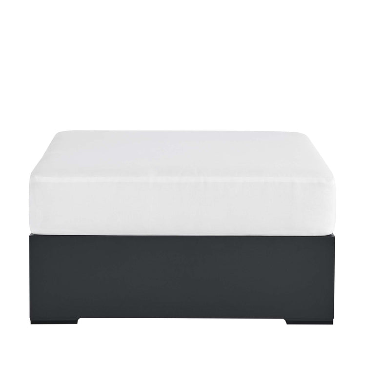 Tahoe Outdoor Patio Powder-Coated Aluminum Ottoman - Gray White