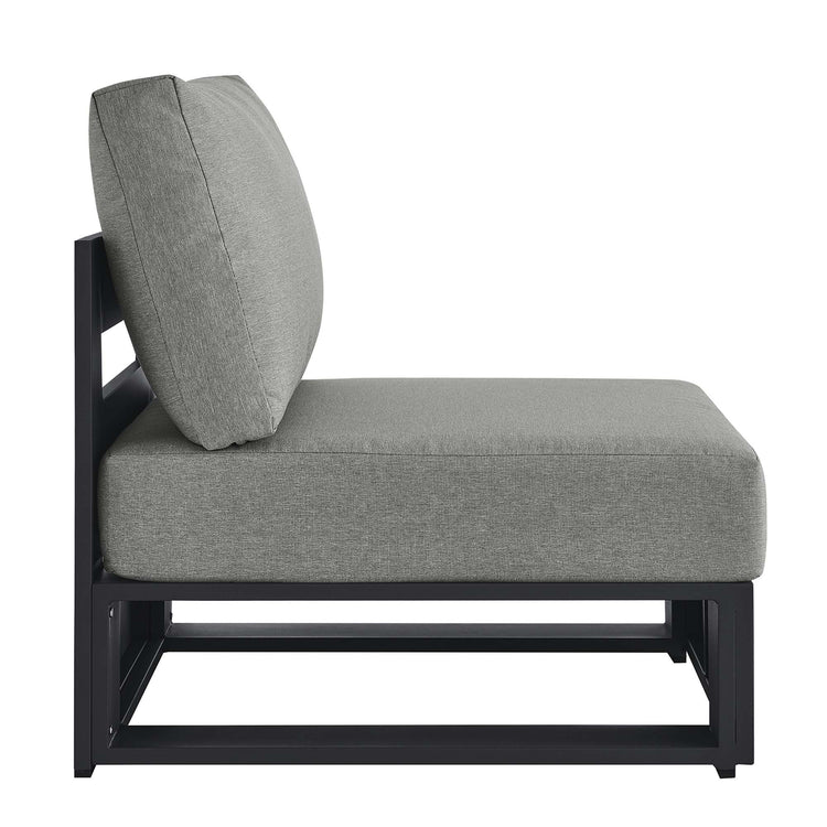 Tahoe Outdoor Patio Powder-Coated Aluminum Modular Armless Chair - Gray Gray