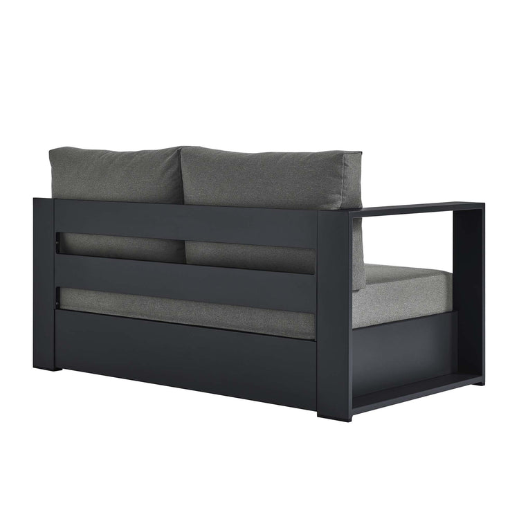 Tahoe Outdoor Patio Powder-Coated Aluminum Modular Left-Facing Loveseat - Gray Charcoal