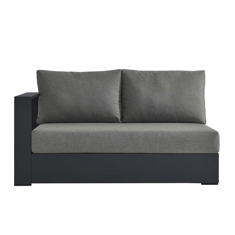 Tahoe Outdoor Patio Powder-Coated Aluminum Modular Left-Facing Loveseat - Gray Charcoal
