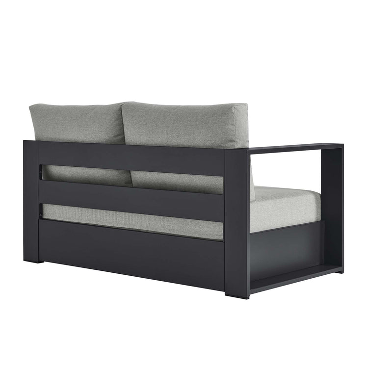 Tahoe Outdoor Patio Powder-Coated Aluminum Modular Left-Facing Loveseat - Gray Gray