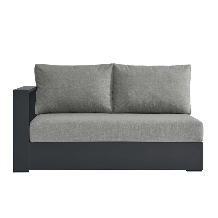 Tahoe Outdoor Patio Powder-Coated Aluminum Modular Left-Facing Loveseat - Gray Gray
