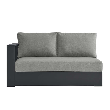 Tahoe Outdoor Patio Powder-Coated Aluminum Modular Left-Facing Loveseat - Gray Gray