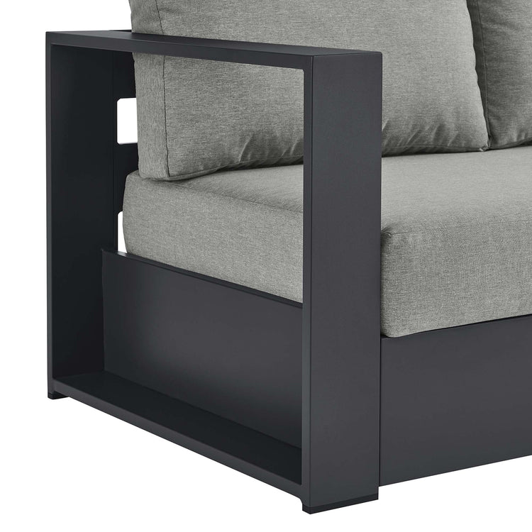 Tahoe Outdoor Patio Powder-Coated Aluminum Modular Left-Facing Loveseat - Gray Gray