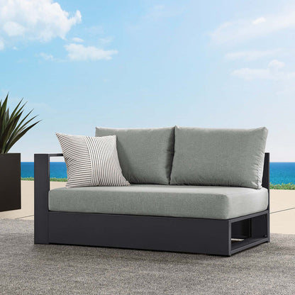 Tahoe Outdoor Patio Powder-Coated Aluminum Modular Left-Facing Loveseat - Gray Gray