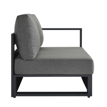 Tahoe Outdoor Patio Powder-Coated Aluminum Modular Right-Facing Loveseat - Gray Charcoal