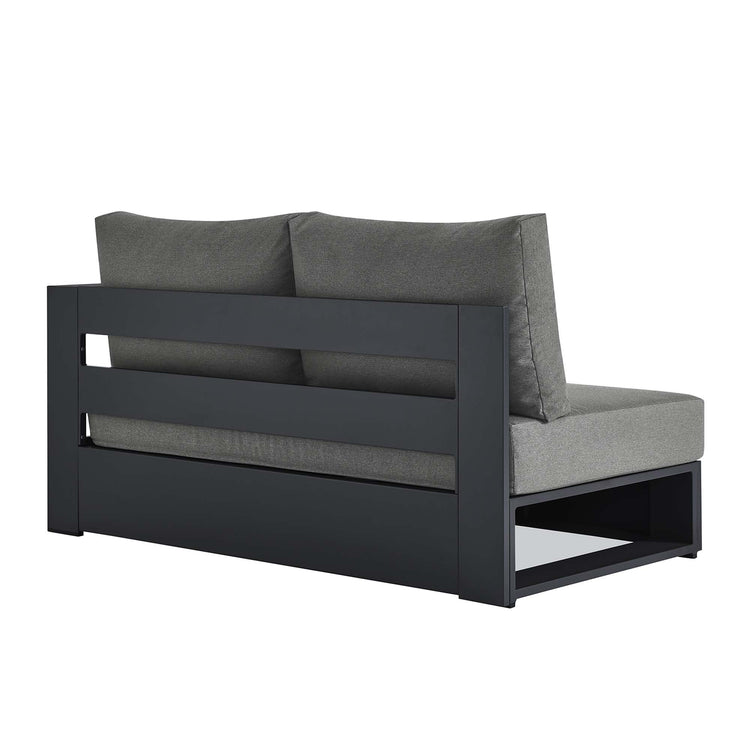 Tahoe Outdoor Patio Powder-Coated Aluminum Modular Right-Facing Loveseat - Gray Charcoal
