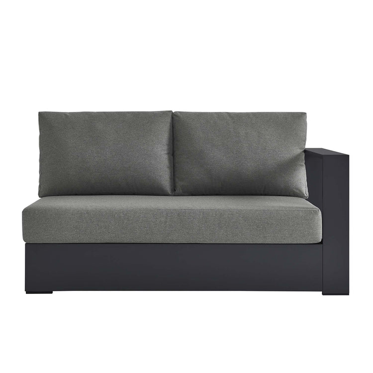 Tahoe Outdoor Patio Powder-Coated Aluminum Modular Right-Facing Loveseat - Gray Charcoal