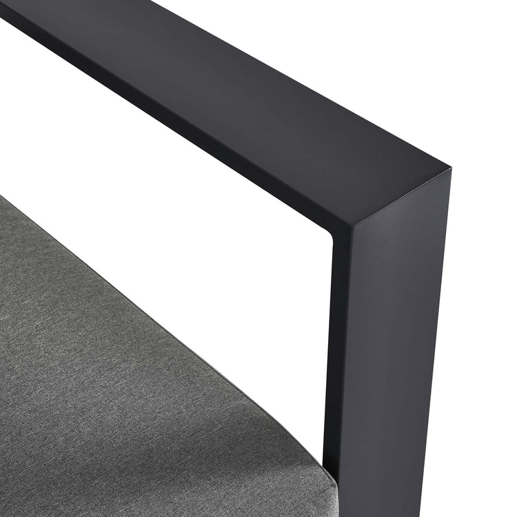 Tahoe Outdoor Patio Powder-Coated Aluminum Modular Right-Facing Loveseat - Gray Charcoal