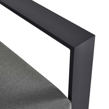 Tahoe Outdoor Patio Powder-Coated Aluminum Modular Right-Facing Loveseat - Gray Charcoal