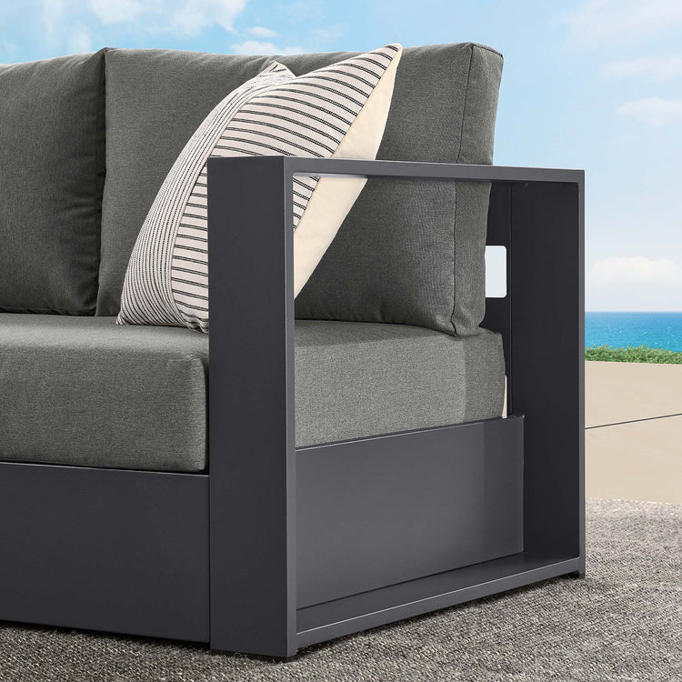 Tahoe Outdoor Patio Powder-Coated Aluminum Modular Right-Facing Loveseat - Gray Charcoal