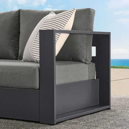 Tahoe Outdoor Patio Powder-Coated Aluminum Modular Right-Facing Loveseat - Gray Charcoal