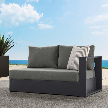Tahoe Outdoor Patio Powder-Coated Aluminum Modular Right-Facing Loveseat - Gray Charcoal