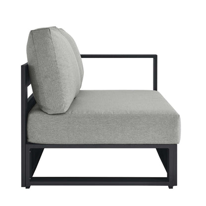 Tahoe Outdoor Patio Powder-Coated Aluminum Modular Right-Facing Loveseat - Gray Gray