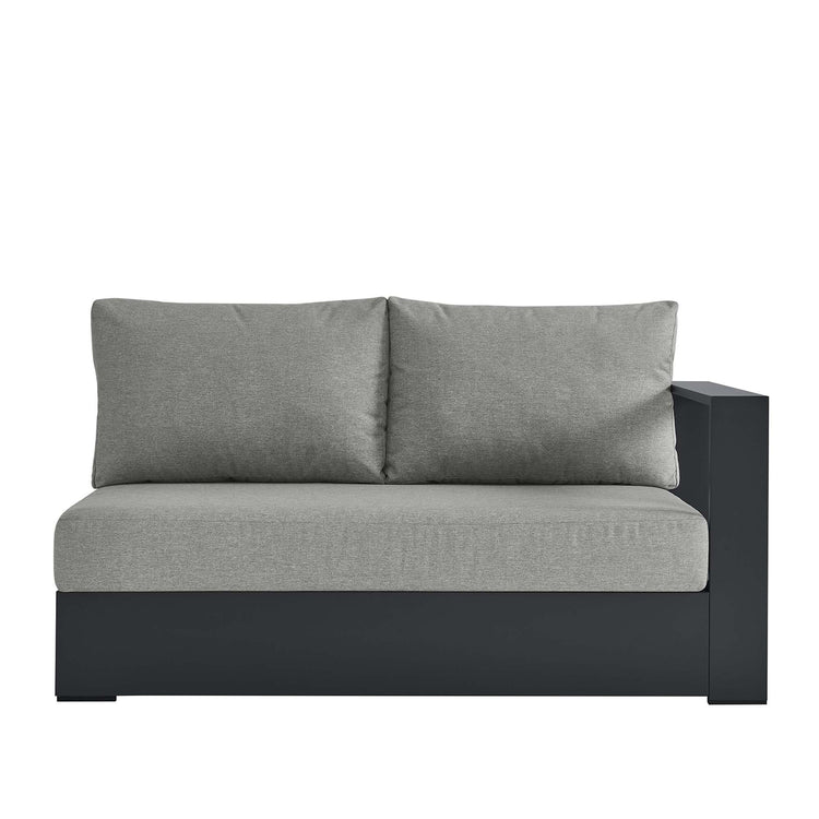 Tahoe Outdoor Patio Powder-Coated Aluminum Modular Right-Facing Loveseat - Gray Gray