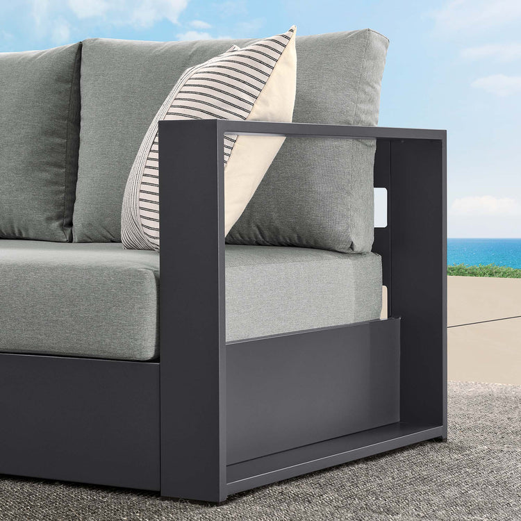 Tahoe Outdoor Patio Powder-Coated Aluminum Modular Right-Facing Loveseat - Gray Gray