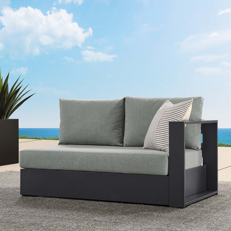 Tahoe Outdoor Patio Powder-Coated Aluminum Modular Right-Facing Loveseat - Gray Gray