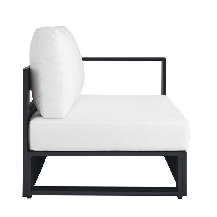 Tahoe Outdoor Patio Powder-Coated Aluminum Modular Right-Facing Loveseat - Gray White