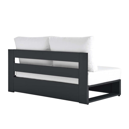 Tahoe Outdoor Patio Powder-Coated Aluminum Modular Right-Facing Loveseat - Gray White