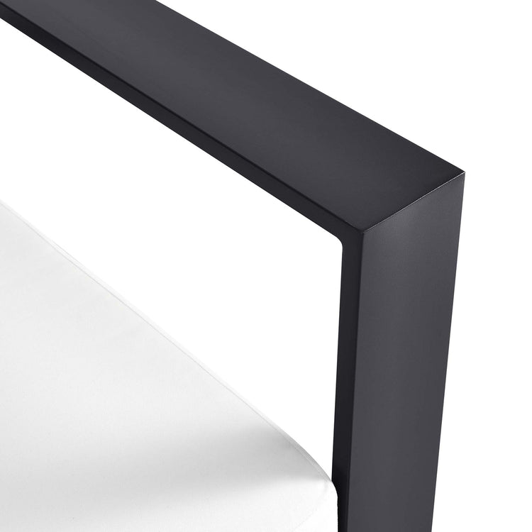 Tahoe Outdoor Patio Powder-Coated Aluminum Modular Right-Facing Loveseat - Gray White