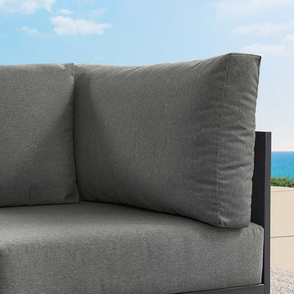 Tahoe Outdoor Patio Powder-Coated Aluminum Modular Corner Chair - Gray Charcoal