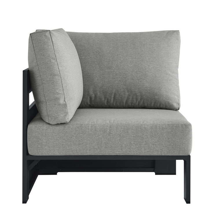 Tahoe Outdoor Patio Powder-Coated Aluminum Modular Corner Chair - Gray Gray