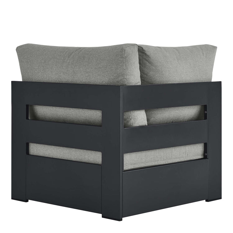 Tahoe Outdoor Patio Powder-Coated Aluminum Modular Corner Chair - Gray Gray