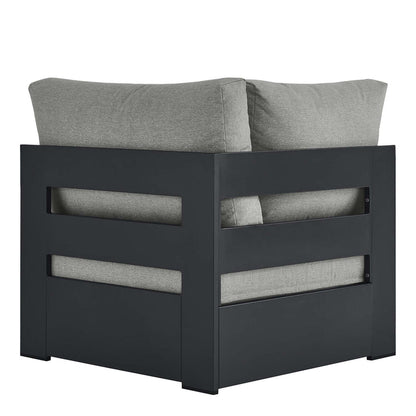 Tahoe Outdoor Patio Powder-Coated Aluminum Modular Corner Chair - Gray Gray