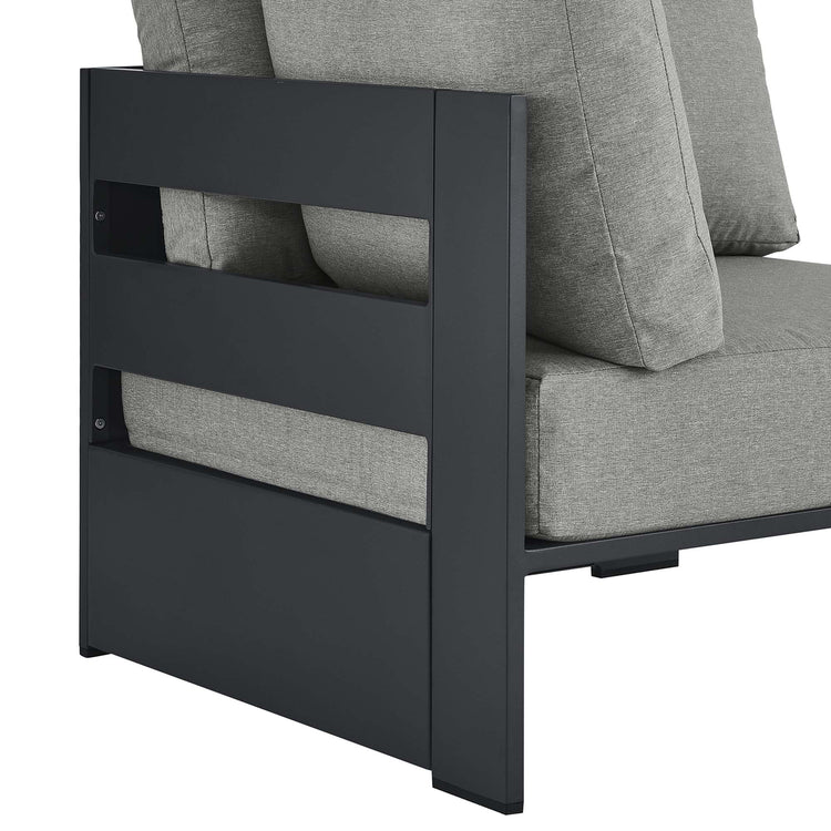 Tahoe Outdoor Patio Powder-Coated Aluminum Modular Corner Chair - Gray Gray