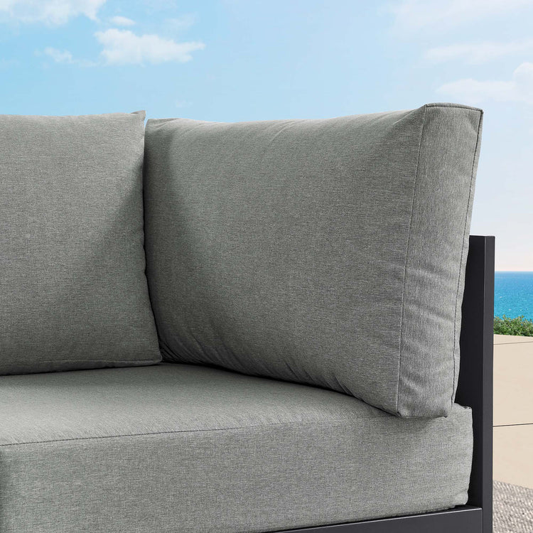 Tahoe Outdoor Patio Powder-Coated Aluminum Modular Corner Chair - Gray Gray
