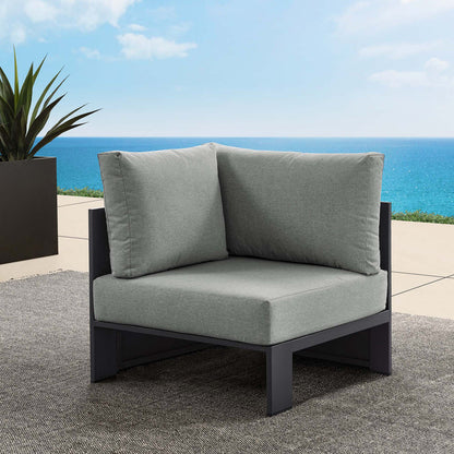 Tahoe Outdoor Patio Powder-Coated Aluminum Modular Corner Chair - Gray Gray