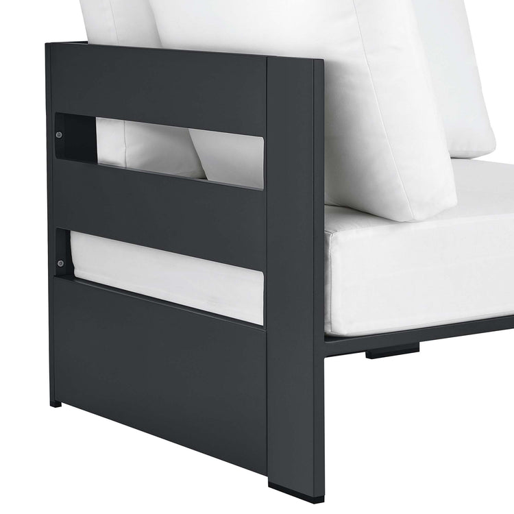 Tahoe Outdoor Patio Powder-Coated Aluminum Modular Corner Chair - Gray White