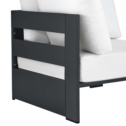 Tahoe Outdoor Patio Powder-Coated Aluminum Modular Corner Chair - Gray White