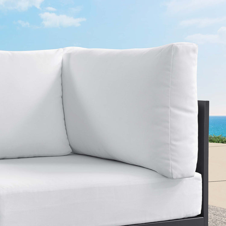 Tahoe Outdoor Patio Powder-Coated Aluminum Modular Corner Chair - Gray White