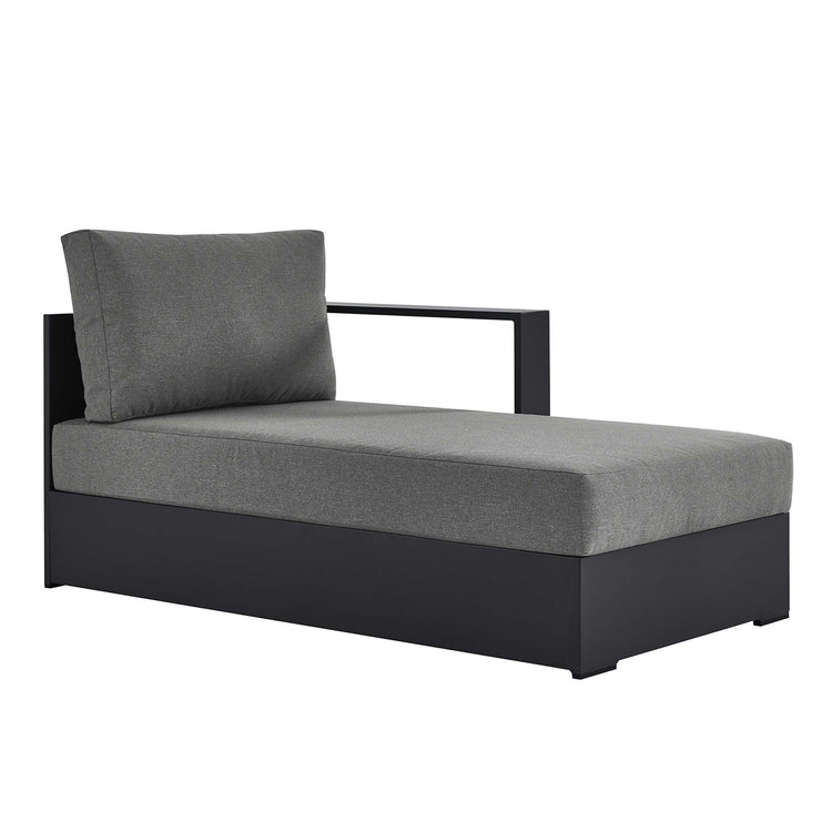 Tahoe Outdoor Patio Powder-Coated Aluminum Modular Right-Facing Chaise Lounge - Gray Charcoal