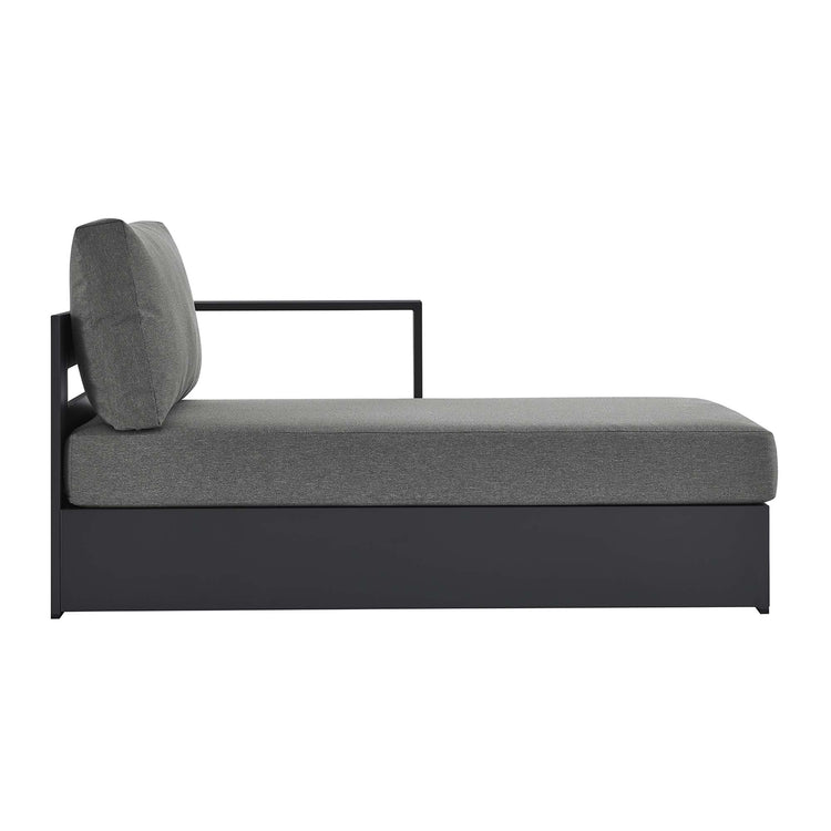 Tahoe Outdoor Patio Powder-Coated Aluminum Modular Right-Facing Chaise Lounge - Gray Charcoal