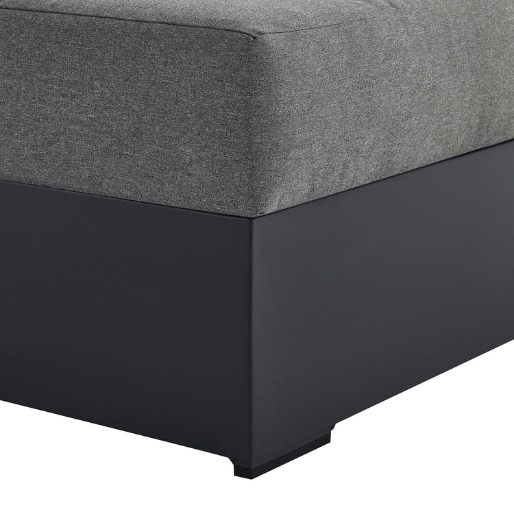 Tahoe Outdoor Patio Powder-Coated Aluminum Modular Right-Facing Chaise Lounge - Gray Charcoal